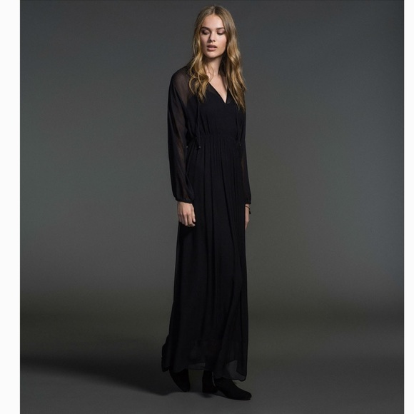 NWOT Massimo Dutti evening black long dress - Picture 5 of 8